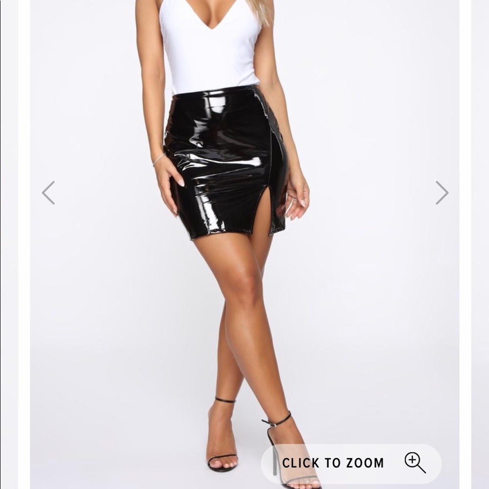 Vinyl mini skirt